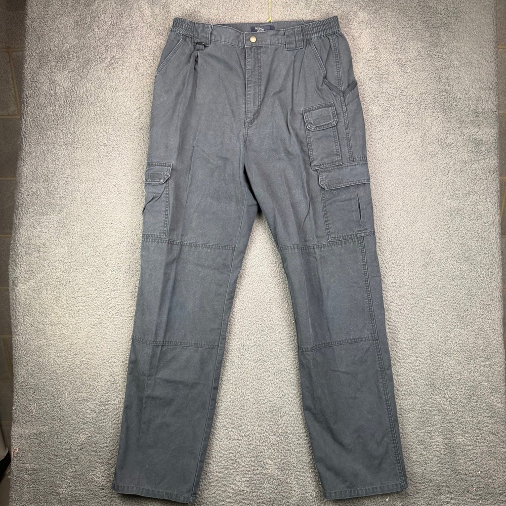 5.11 Tactical Series Mens Grey Cotton Cargo Pants Size 36x36 Utility Rugged